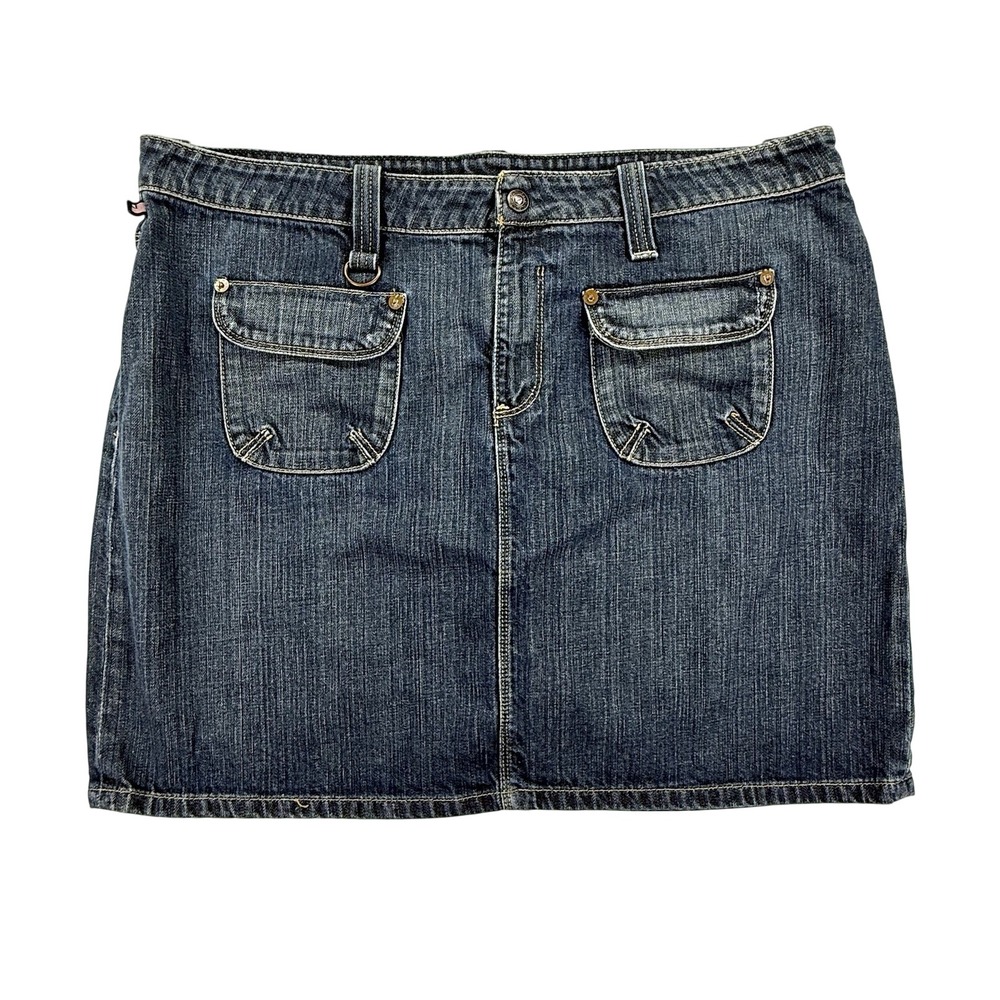 VTG Ralph Lauren Polo Denim Polly Mini Jean Skirt‎ 14 Grunge Y2K 90s Boho